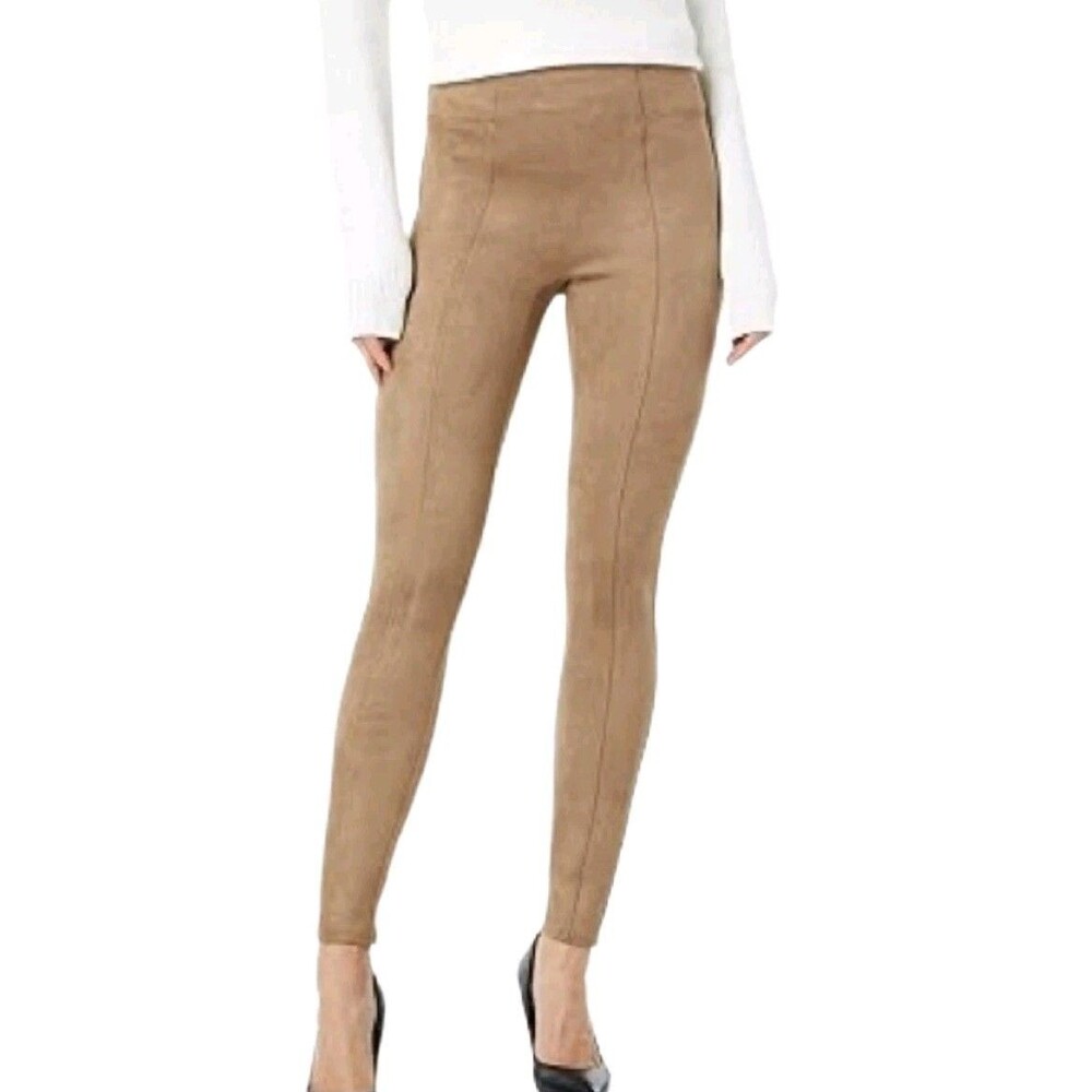 Spanx Tan Faux Suede Compression Hi Rise Leggings M